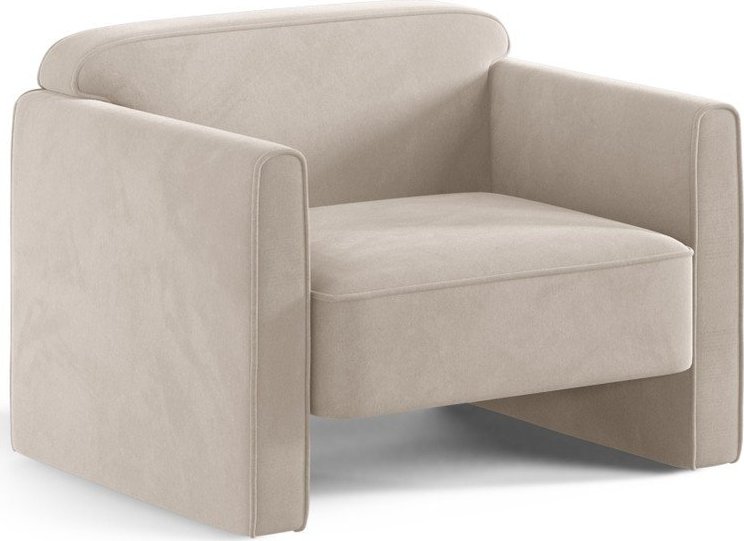 Béžové sametové křeslo Abby – Micadoni Micadoni