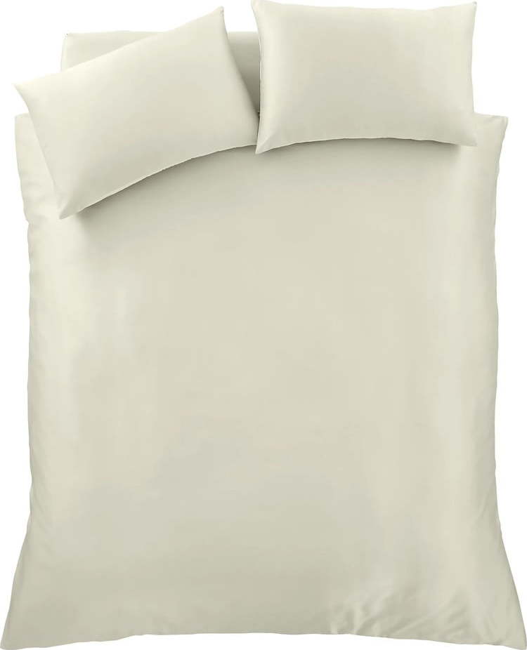 Béžové saténové povlečení na dvoulůžko/prodloužené 230x220 cm Silky Soft – Catherine Lansfield Catherine Lansfield