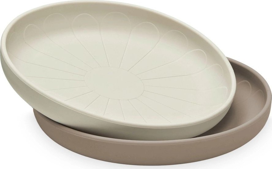 Béžové silikonové dětské talíře v sadě 2 ks ø 18