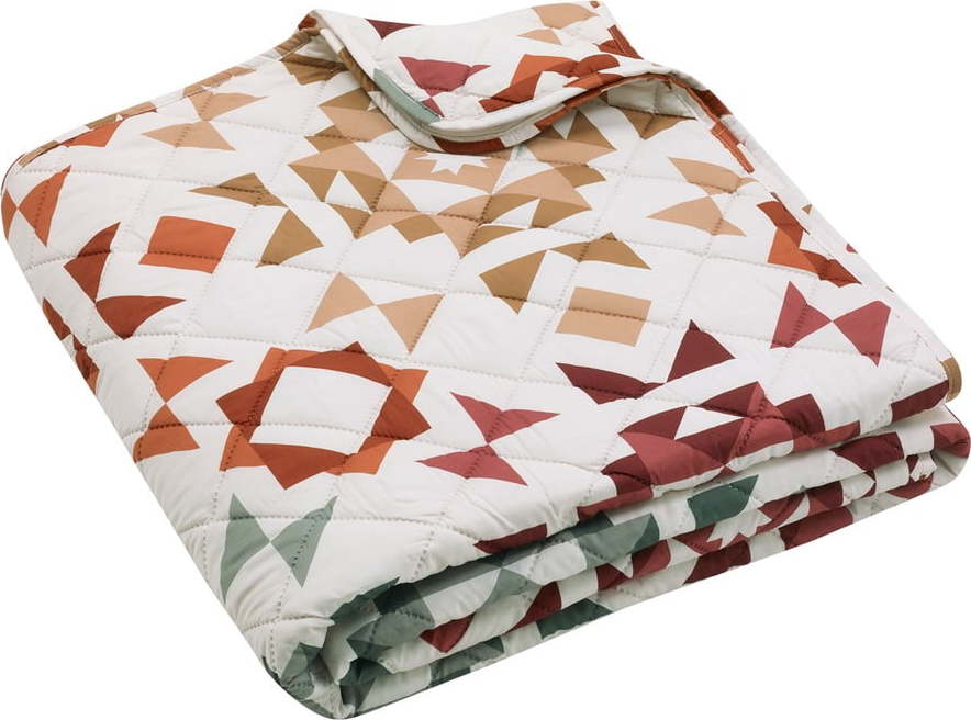 Béžový prošívaný přehoz 220x230 cm Autumn Patchwork Geo – Catherine Lansfield Catherine Lansfield