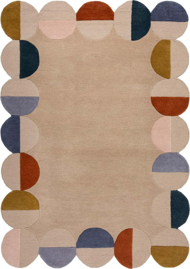 Béžový ručně tkaný vlněný koberec 160x230 cm Mia Scallop Frame – Flair Rugs Flair Rugs