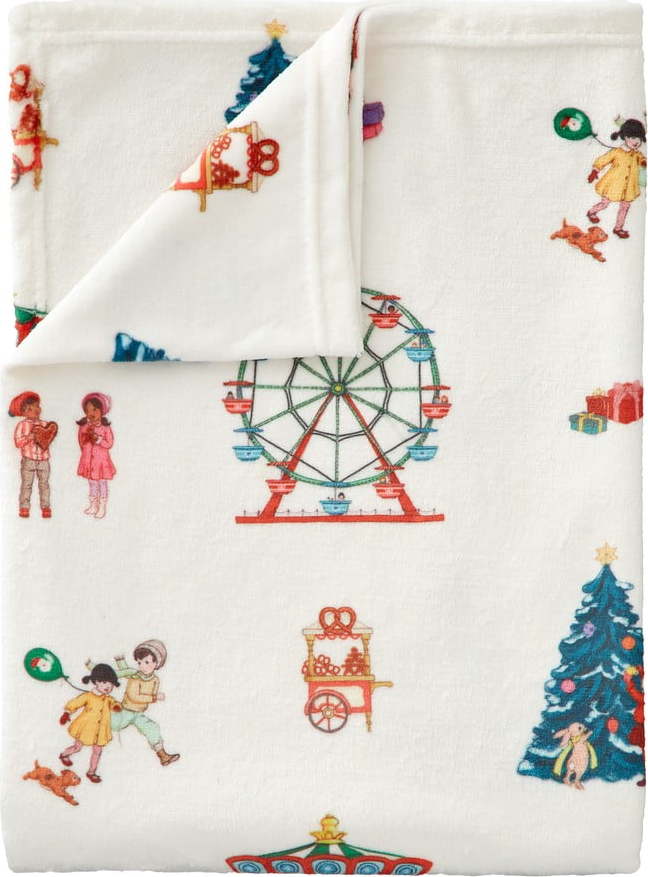 Bílá dětská deka z mikroplyše 150x200 cm Christmas Fairground – Belle & Boo Belle & Boo