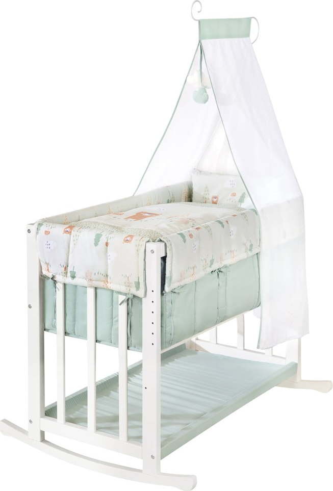 Bílá kolébka s nastavitelnou výškou/přístavná 90x45 cm Woodland Buddies – Roba Roba