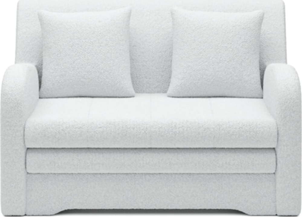 Bílá rozkládací/s úložným prostorem pohovka z textilie bouclé 130 cm Ario – ELTAP ELTAP