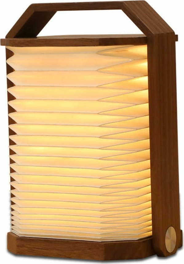 Bílá/v tmavě přírodní barvě LED stolní lampa (výška 4 cm) Origami – Gingko Gingko