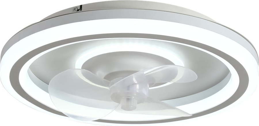 Bílé LED stropní svítidlo na dálkové ovládání/s ventilátorem Alan – SULION SULION