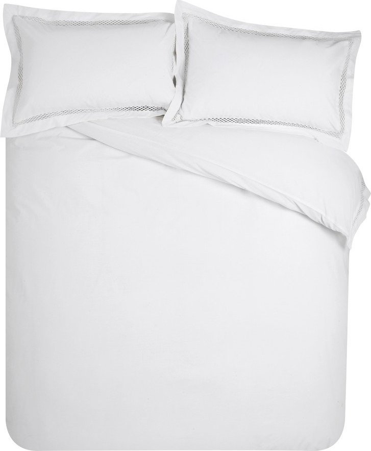 Bílé povlečení na dvoulůžko 200x200 cm Classic Lattice Lace – Catherine Lansfield Catherine Lansfield