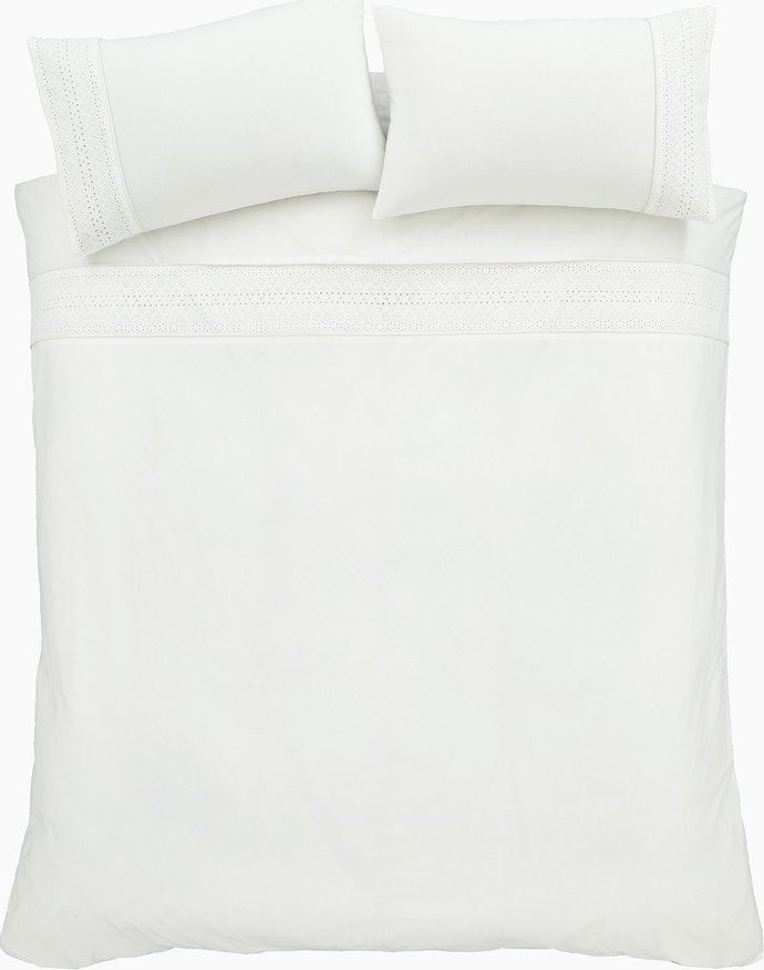 Bílé povlečení na jednolůžko 135x200 cm Broderie Anglaise – Catherine Lansfield Catherine Lansfield