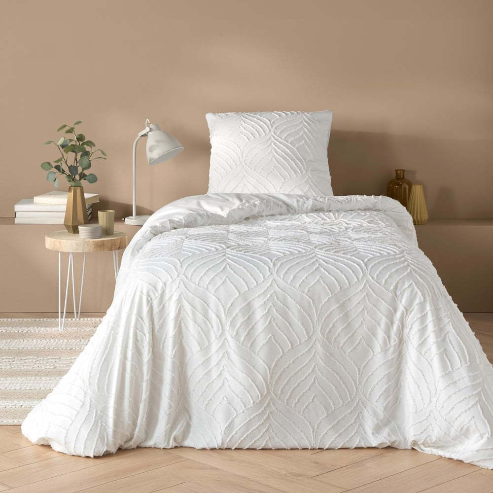 Bílé povlečení na jednolůžko z mikrovlákna 140x200 cm Heltie – douceur d'intérieur Douceur d intérieur