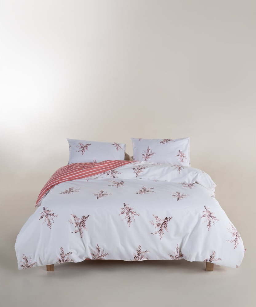 Bílé/růžové povlečení na dvoulůžko/prodloužené z bavlny Renforcé 240x220 cm Breeze Floral – Mila Home Luxury Mila Home Luxury