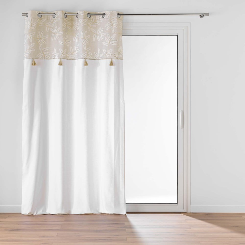 Bílý/béžový závěs s příměsí bavlny 140x240 cm Altea – douceur d'intérieur Douceur d intérieur