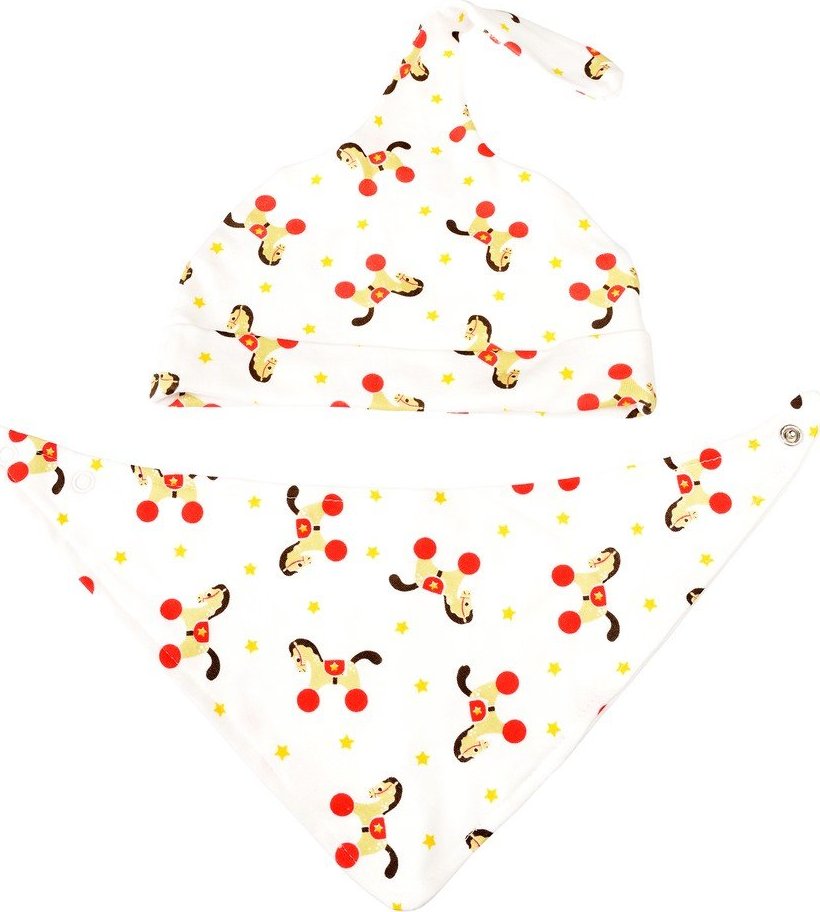 Bílý slinták a čepice v sadě 2 ks z Bio bavlny Charlie the Horse – Rex London Rex London