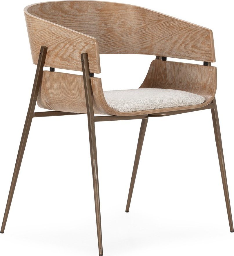 Čalouněná jídelní křesla v sadě 2 ks s područkami v přírodní barvě Naia – MOME Mome