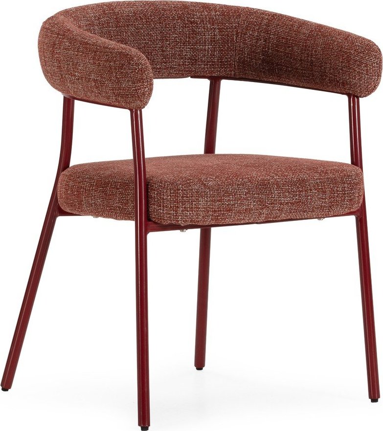 Čalouněná jídelní křesla v sadě 2 ks s područkami v terakotové barvě Yuri – MOME Mome