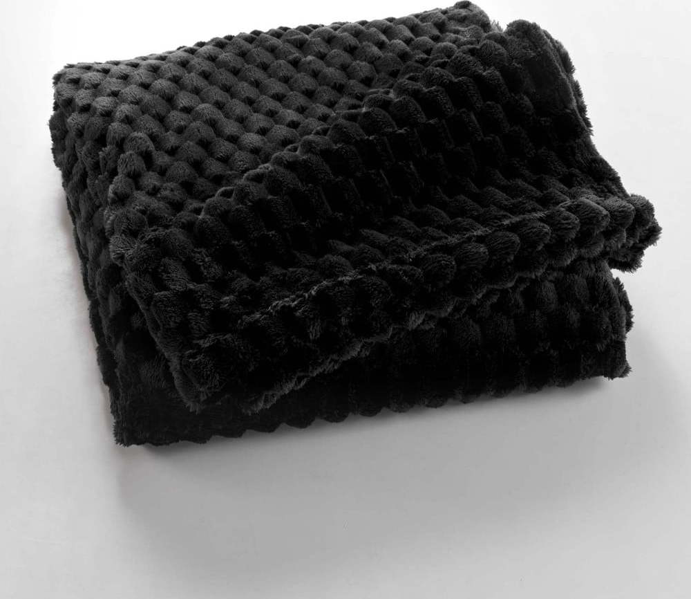 Černá deka z mikroflanelu 125x150 cm Mini Frosty – douceur d'intérieur Douceur d intérieur