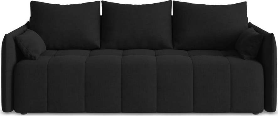 Černá rozkládací/s úložným prostorem pohovka 225 cm Moku – Makamii Makamii