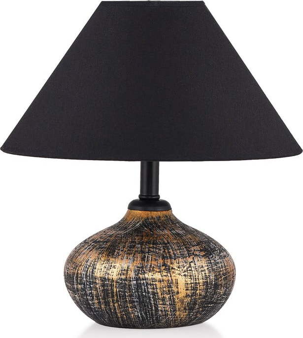 Černá stolní lampa s textilním stínidlem (výška 32 cm) Rüzgar – Opviq lights Opviq lights