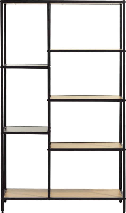 Černá/v přírodní barvě knihovna v dekoru dubu 80x146x35 cm Altino – Unique Furniture Unique Furniture