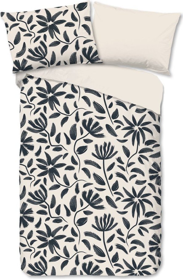 Černé/béžové bavlněné povlečení na jednolůžko 140x200 cm Emilia – Good Morning GOOD MORNING