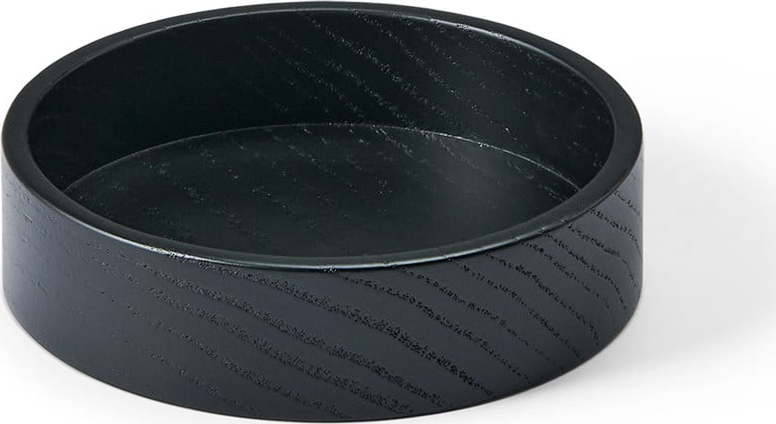 Černý dekorativní dřevěný úložný box ø 11x3 cm Circle S – LIND DNA Lind DNA