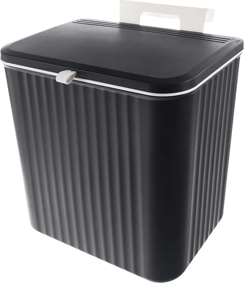 Černý plastový odpadkový koš 13 l – Orion