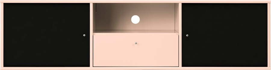 Černý/světle růžový TV stolek 161x42x45 cm Mistral – Hammel Furniture Hammel Furniture