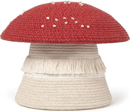 Červený/krémový látkový dětský koš na hračky ø 38x33 cm Big Mushroom – Lorena Canals Lorena Canals