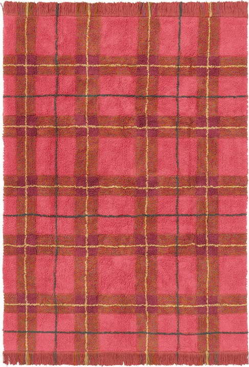 Červený pratelný/ručně tkaný bavlněný koberec 90x120 cm Tartan Vintage Red – Lorena Canals Lorena Canals