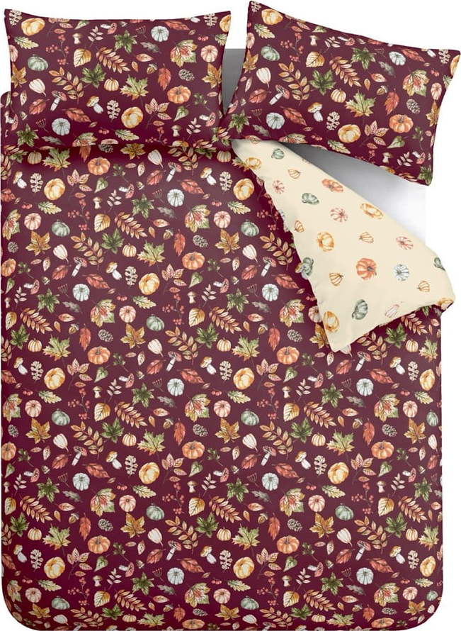 Fialové povlečení na dvoulůžko/prodloužené 230x220 cm Autumn Pumpkins – Catherine Lansfield Catherine Lansfield