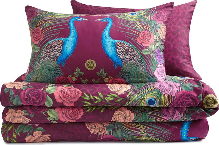Fialové povlečení na dvoulůžko z bavlněného saténu 200x200 cm Xanadu Peacock – Matthew Williamson Matthew Williamson