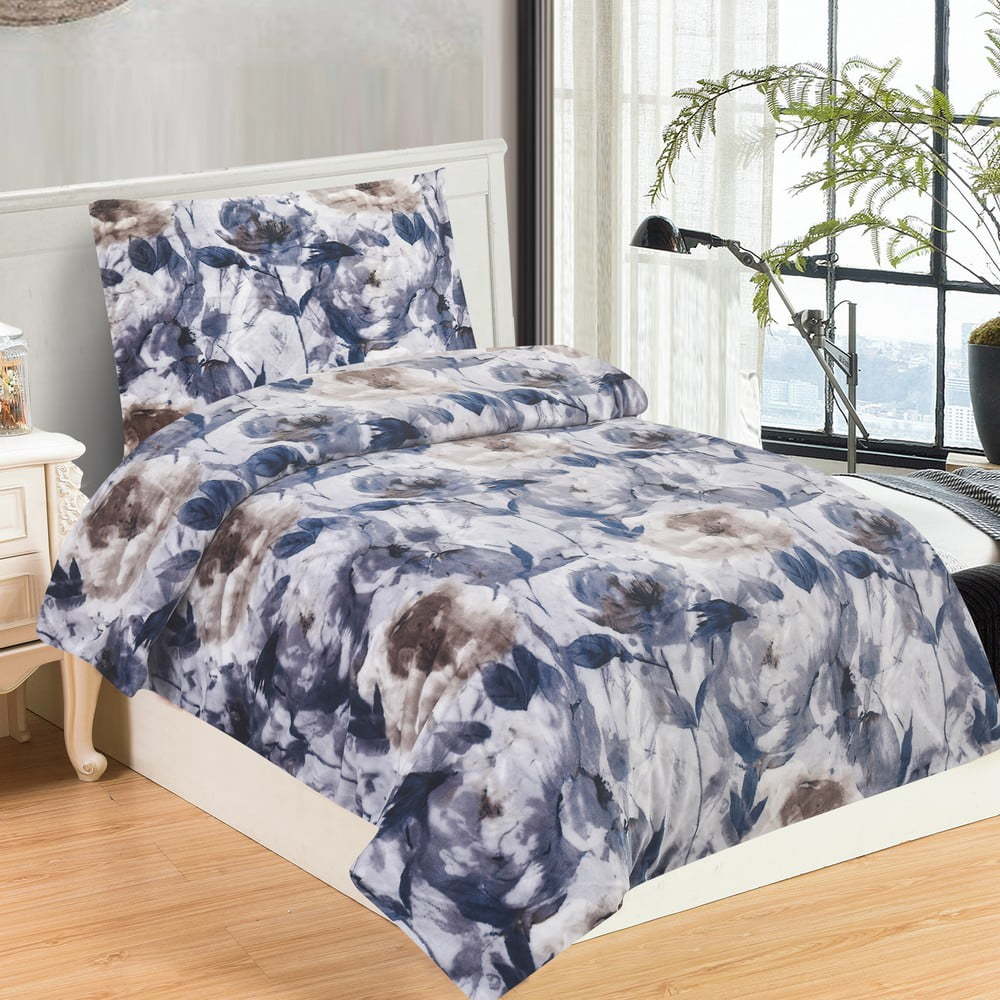 Fialové povlečení na jednolůžko z mikroplyše 140x200 cm Riana – My House My House