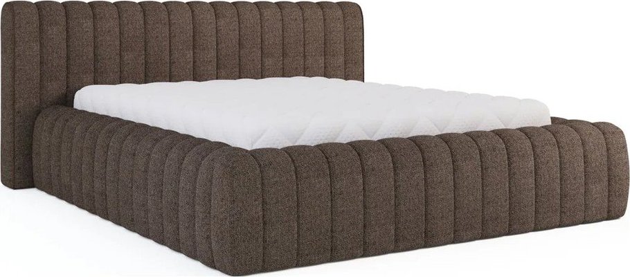 Hnědá čalouněná dvoulůžková postel s úložným prostorem s roštem 160x200 cm Carilla – ELTAP ELTAP