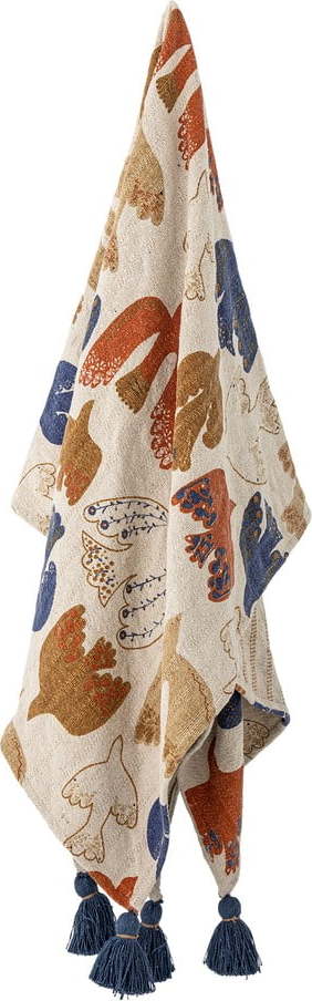 Hnědá deka z recyklované bavlny 130x160 cm Anniversary – Bloomingville Bloomingville