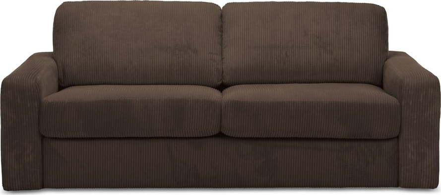 Hnědá manšestrová rozkládací pohovka 195 cm Nona – Makamii Makamii