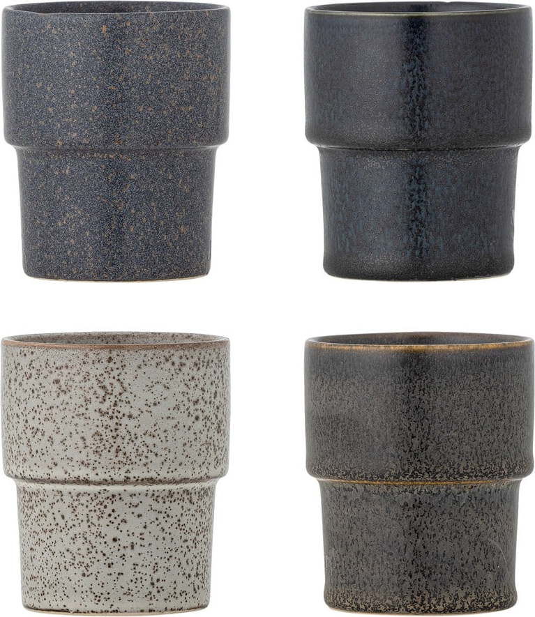 Hnědé šálky v sadě 4 ks na espresso z kameniny 150 ml Ewan – Bloomingville Bloomingville