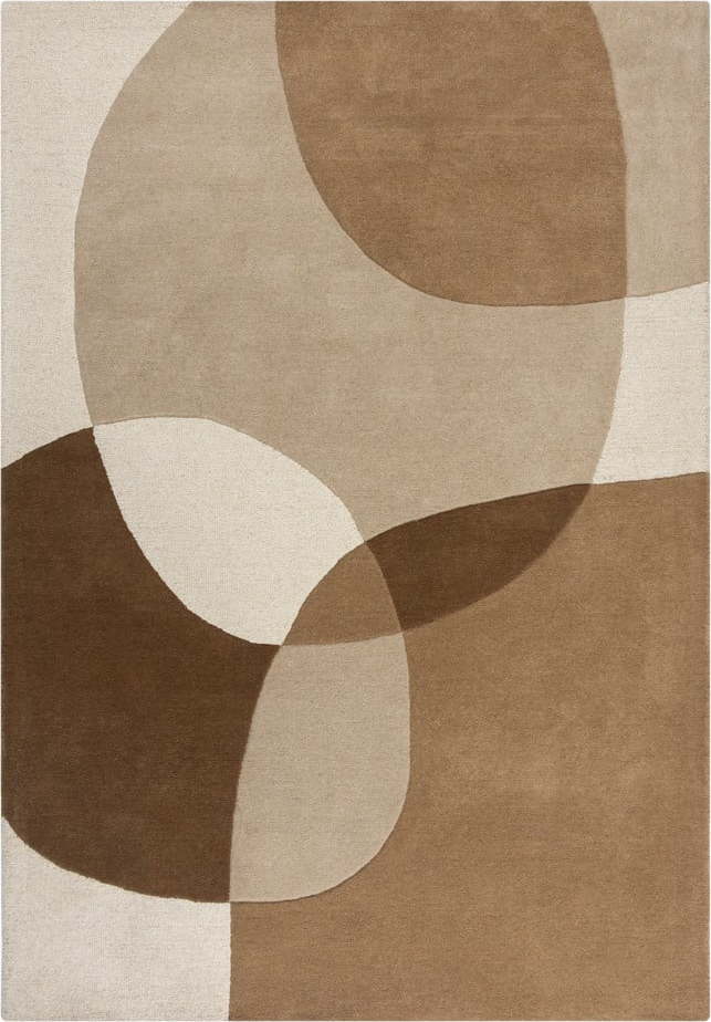 Hnědý/béžový ručně tkaný vlněný koberec 200x290 cm Glow – Flair Rugs Flair Rugs