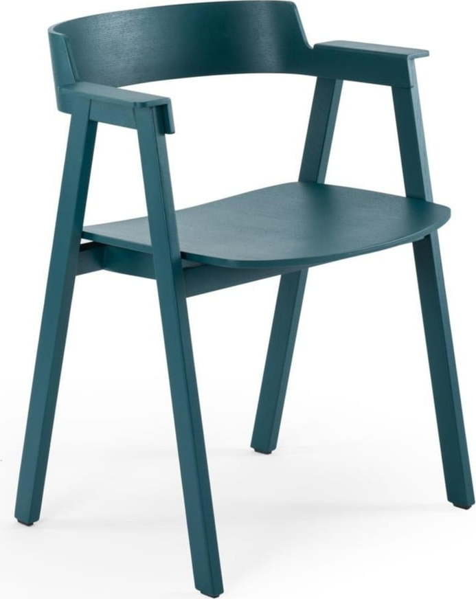 Jídelní židle s područkami z dubového dřeva v petrolejové barvě Flip – Gazzda Gazzda