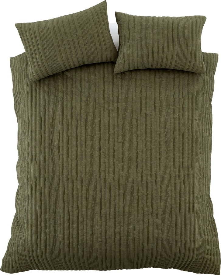 Khaki povlečení na dvoulůžko/prodloužené 230x220 cm Tamba Stripe – Pineapple Elephant Pineapple Elephant