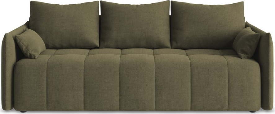 Khaki rozkládací/s úložným prostorem pohovka 225 cm Moku – Makamii Makamii