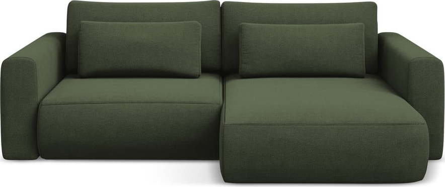 Khaki rozkládací/s úložným prostorem rohová pohovka (pravý roh/s lenoškou) Kapua – Makamii Makamii