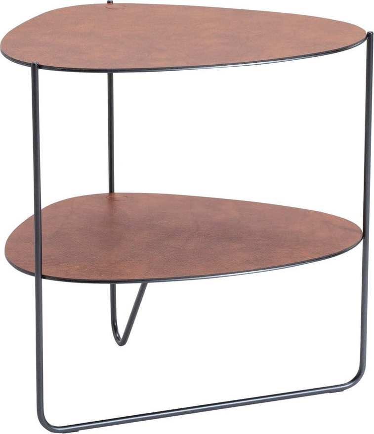 Koňakově hnědý kovový konferenční stolek 37x44 cm Curve Double Bull – LIND DNA Lind DNA