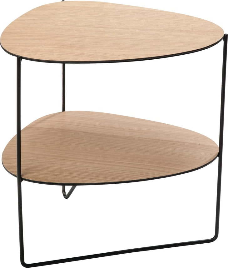Kovový konferenční stolek v přírodní barvě 37x44 cm Curve Double Wood – LIND DNA Lind DNA