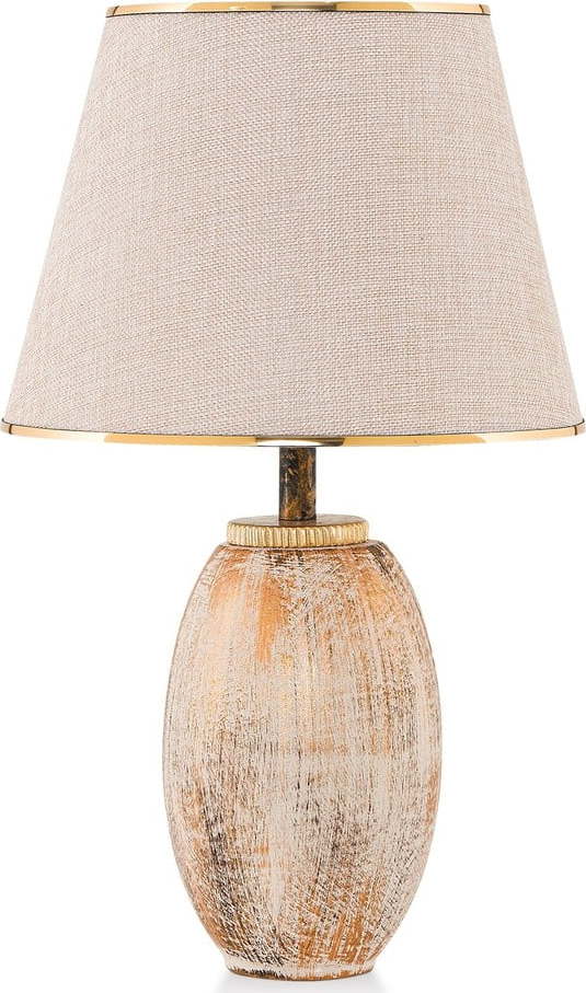 Krémová/ve zlaté barvě stolní lampa s textilním stínidlem (výška 50 cm) Yakamoz – Opviq lights Opviq lights