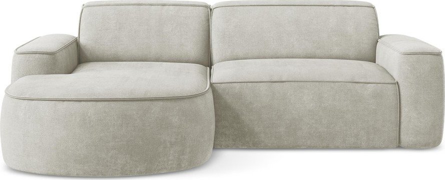 Krémová žinylková rohová pohovka (levý roh/s lenoškou) Omao – Makamii Makamii