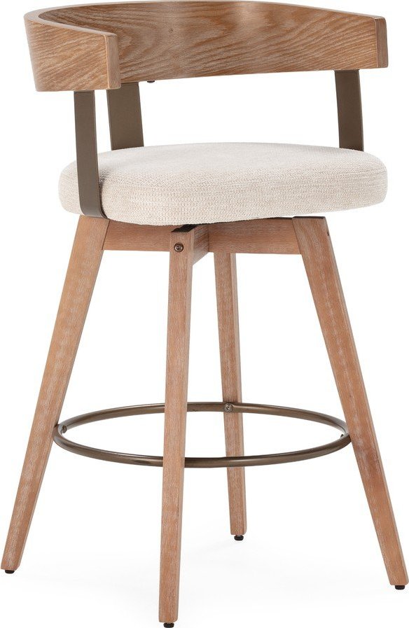 Krémové/v přírodní barvě čalouněné barové židle v sadě 2 ks s područkami Ilia – MOME Mome