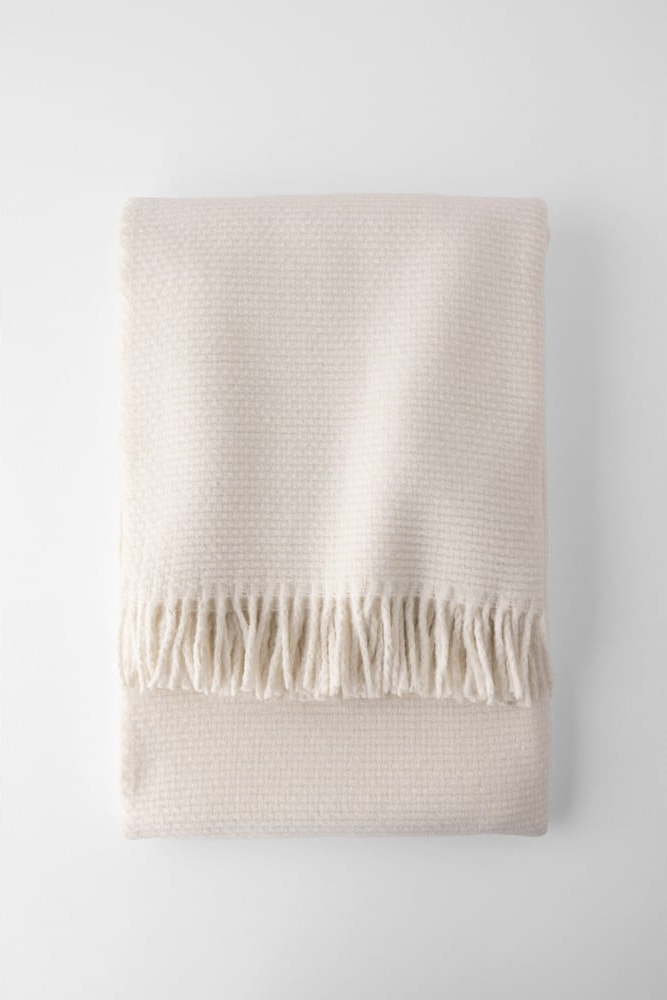 Krémový pléd s podílem bavlny Euromant Zen