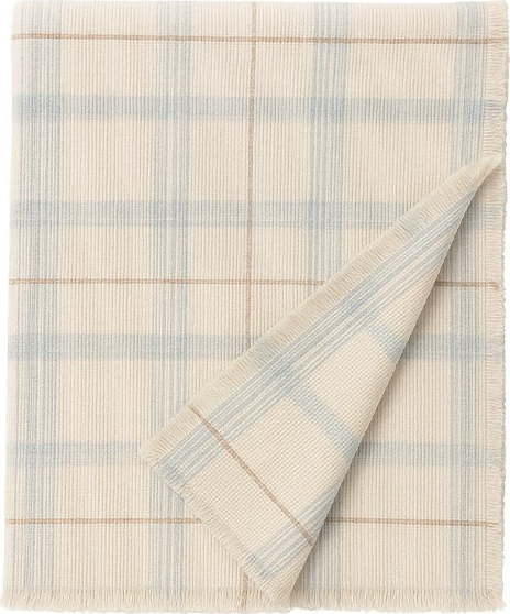 Krémový/šalvějově zelený bavlněný dětský přehoz 140x200 cm Tartan Blue Sage – Lorena Canals Lorena Canals