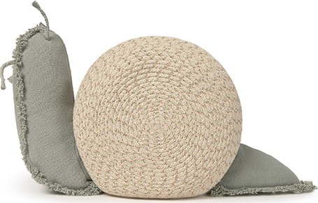 Krémový/šalvějově zelený látkový dětský koš na hračky 60x24x30 cm Big Snail – Lorena Canals Lorena Canals