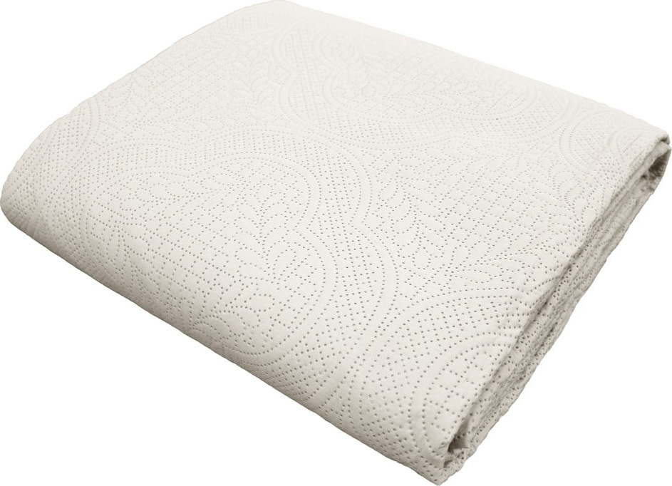 Krémový set přehozu a povlaku na polštář z mikrovlákna 240x260 cm Romane – douceur d'intérieur Douceur d intérieur