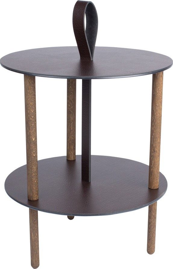 Kulatý odkládací stolek ø 38 cm Strap S Bull – LIND DNA Lind DNA